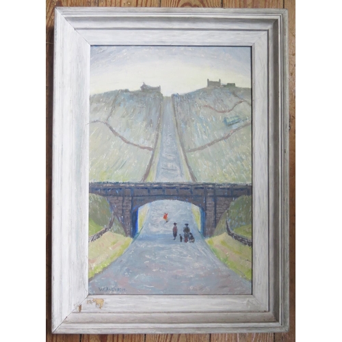 19 - Gwendolen R. Jackson (b.1919), 'The Walk', Oil on Board, Signed in bottom left corner, 34 x 28cm