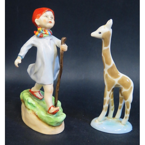 196E - A Royal Worcester Thursday's Child Has Far To Go and Midwinter giraffe