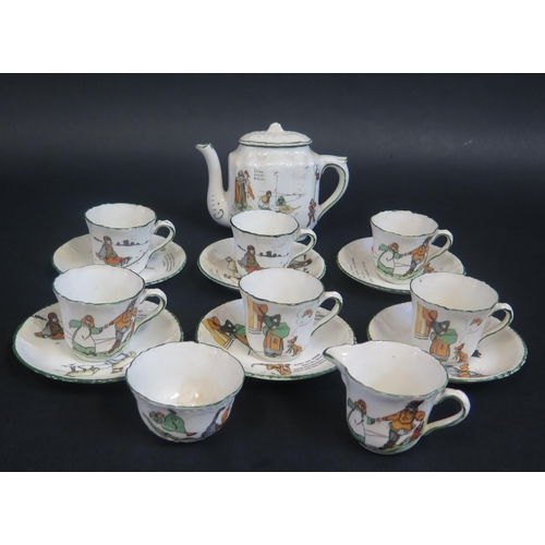 197 - An ATLAS China Nursery Tea Set decorated with nursery rhymes