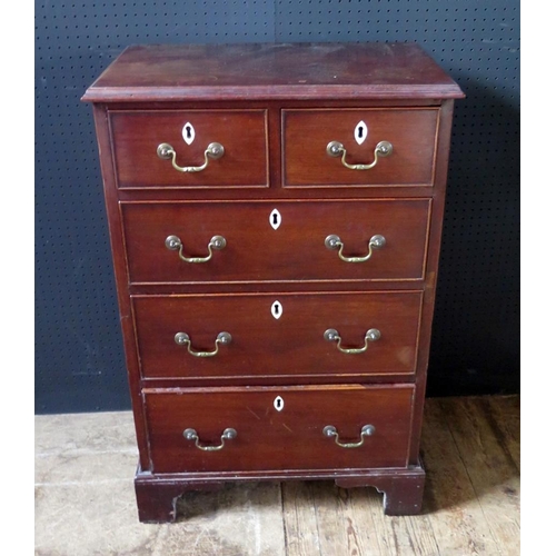201 - Antique Chest of Two Over Three Drawers.  H. 88cm, W.  57cm, D. 37cm.