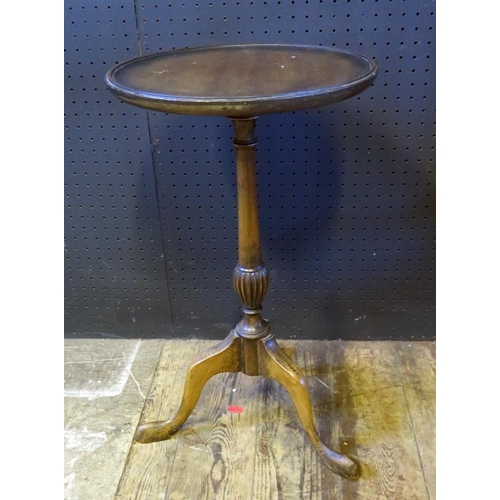 213 - Wood Circular Top Side Table.  H. 53cm,  D. 30.5cm.