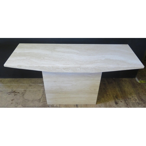 246 - A Polished Tavertine Marble Console Table 135cm w x 45cm d x 73cm h.