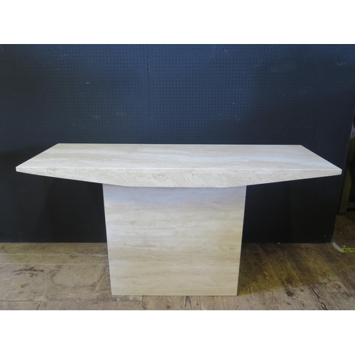 246 - A Polished Tavertine Marble Console Table 135cm w x 45cm d x 73cm h.