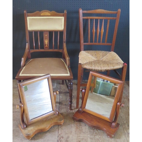 260 - Two Dressing Table Mirrors and Two Wood Chairs.