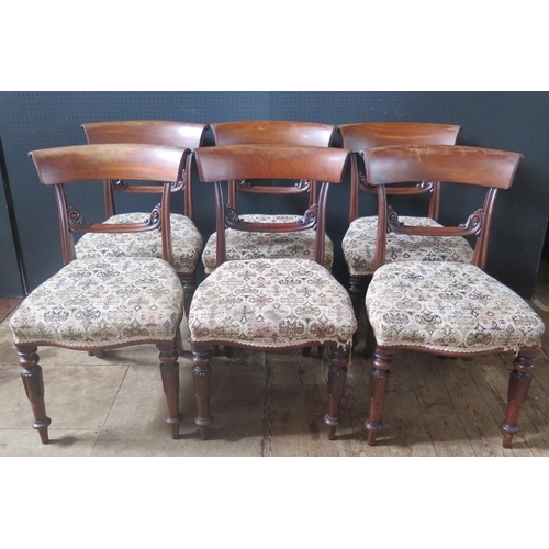 263a - Six Victorian Mahogany Chairs With Fluted Legs