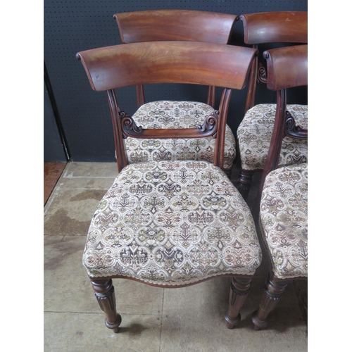 263a - Six Victorian Mahogany Chairs With Fluted Legs