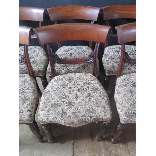 263a - Six Victorian Mahogany Chairs With Fluted Legs