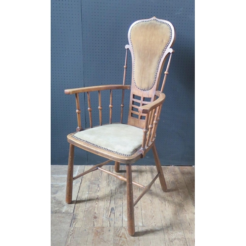 266 - Art Nouveau Chair.  Spindle arm supports.