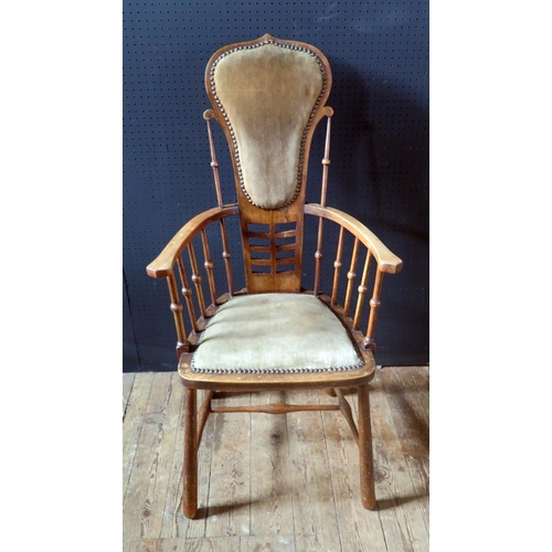 266 - Art Nouveau Chair.  Spindle arm supports.