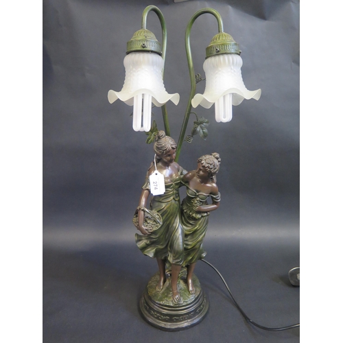 274 - A Bronzed Resin Figural Lamp A/F