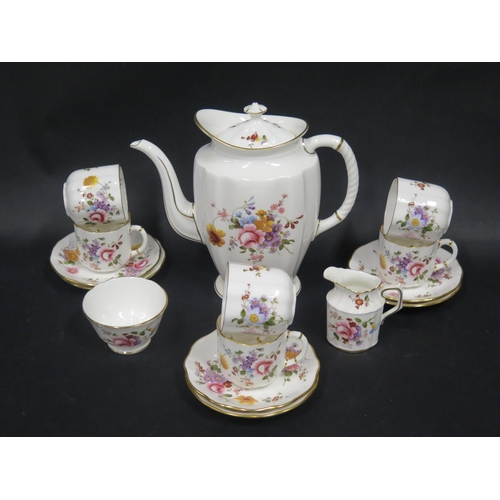 354a - A Royal Crown Derby 'Derby Posies' Coffee Set for six