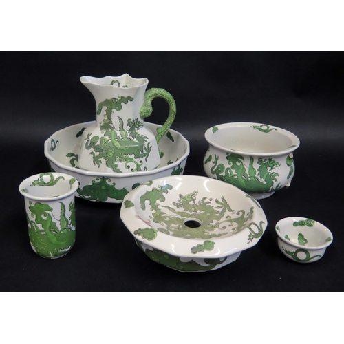 361 - A MASONS Green Dragon Pattern Wash Jug and Bowl Set with vase etc.