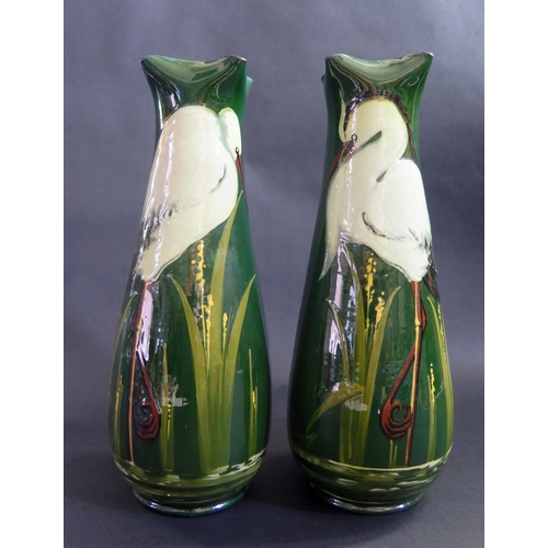 382 - A Pair of West Country Longpark Pottery Vases decorated with storks, 34cm

**TEL BID**