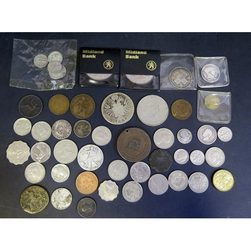 464 - A Selection of World Coins including 1780  Austria 1 Thaler, George III 1817 shilling, etc.

**TEL B... 