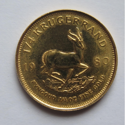 483 - A 1980 Gold 1/4 Krugerrand Coin