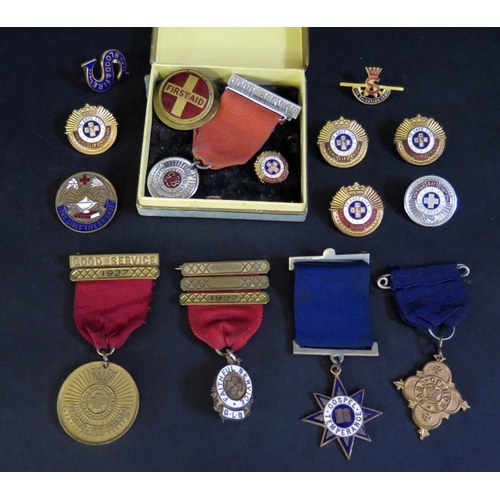 509 - A Collection of Girls' Life Brigade Enamel Badges, 'Good Service' medallions, etc.