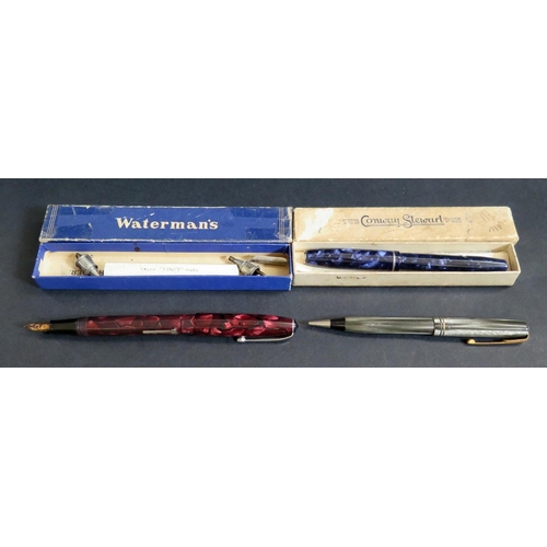 518 - Two Conway Stewart Fountain Pens, boxed 75, 15, Waterman's pencil, etc.