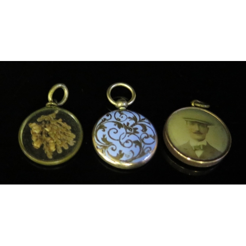 526 - A Gilt and Enamel Fob and two others