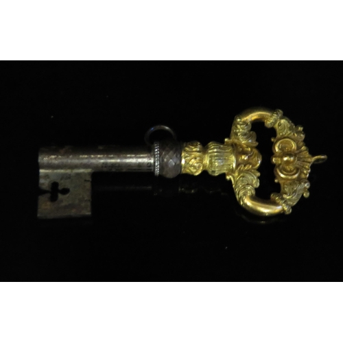 533 - An 18th Century Gilt and Steel Key, 74mm