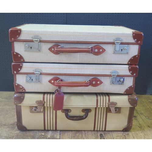 759 - Three Vintage Suitcases, largest 66cm long