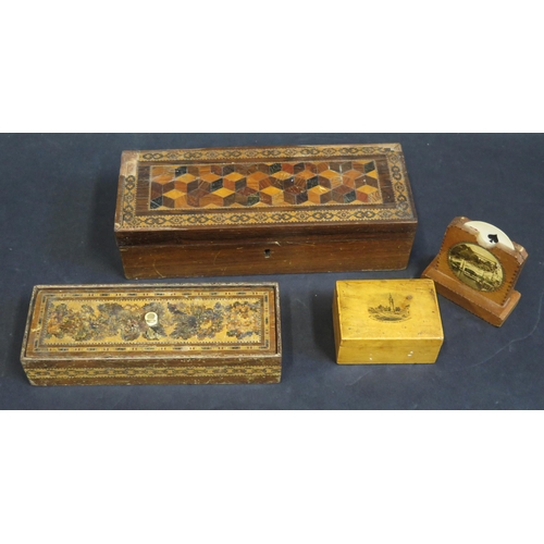 774 - Two Tunbridge Ware Boxes and Mauchline ware