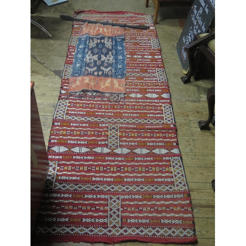 729 - A Cotton Runner, 258x88cm and wall hanging