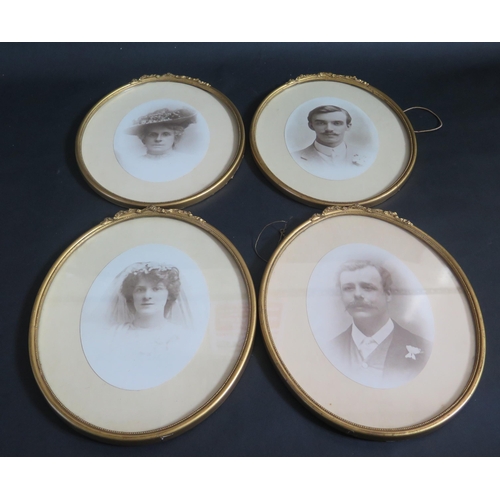 741 - A Set of Four Gilt Framed Photographic Portraits