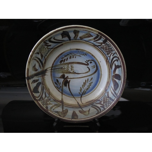 139D - Seth Cardew (1934-2016) for Wenford Bridge Pottery Bird Decorated Stoneware Shallow Dish, 10.75