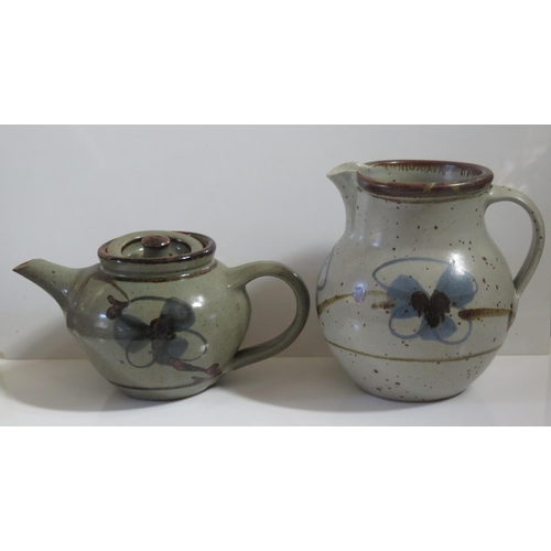 139E - A Tim Andrews Studio Pottery Stoneware Jug (16cm) and teapot