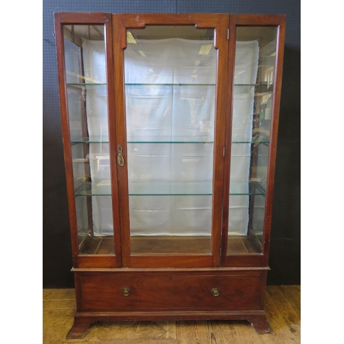 256b - A Glazed Mahogany Trophy Cabinet, 192(h)x134(w)x51(h)cm