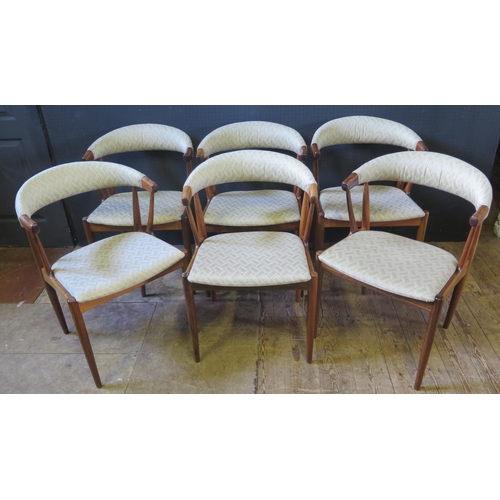 256e - A Set of Six Danish Rosewood Dining Chairs with Chinese influence