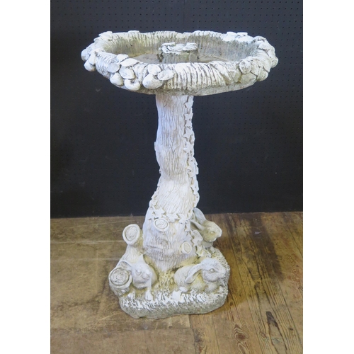 330a - A Reconstituted Stone Bird Bath, 77cm high