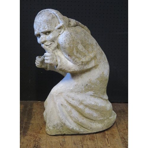 331b - A Reconstituted Stone Hooded Gargoyle, 58cm H