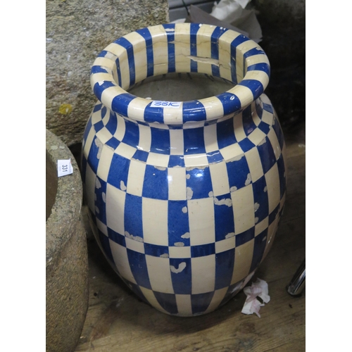 331c - A Large Modern Blue & White Garden Pot