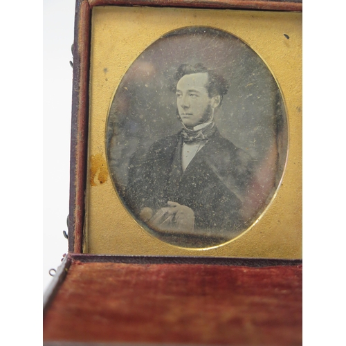 592 - A Cased 19th Century Daguerreotype 7x6cm, cover detached