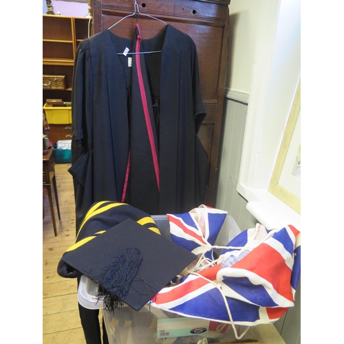 743 - A Mortar Board, gown, etc.