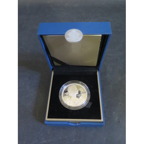 493 - A Silver Proof Queens Diamond Jubilee £5 2012 coin,  Boxed