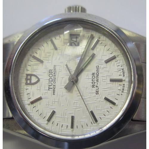 1648A - A Gent's ROLEX Tudor Prince Oysterdate Stainless Steel Rotor Self-Winding Wristwatch with linen dial... 