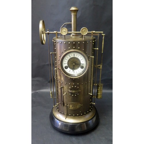 299 - A Large Brass Steampunk/Industrail Style Clock, 60cm Height.