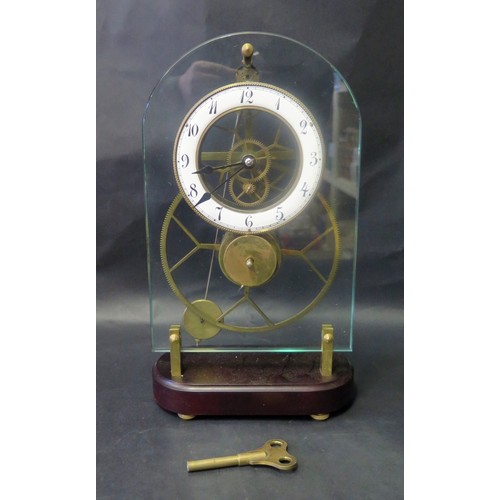 298 - A Skeleton Clock With Thin Glass Cover And Pinwheel  Escapement In The Style Of The Great Wheel. 36.... 