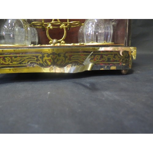 408c - A 19th Century French Boulle Inlaid Drinks Cabinet, 32cm x 25cm x 24cm. A/F