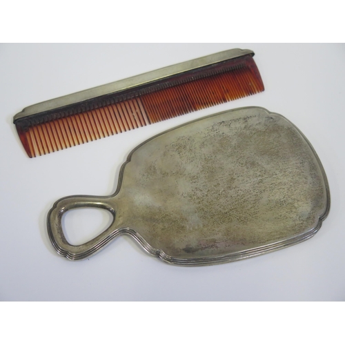 12 - A Sterling Silver Hand Mirror and Comb Set, RB Co.