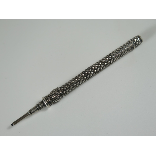 139 - A Samson Mordan & Co Silver Telescopic Pencil, 10cm extended