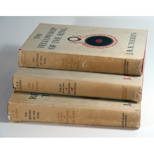 1438 - J.R.R. Tolkien _ The Lord of the Rings, First Edition, a complete set of three volumes published by ... 