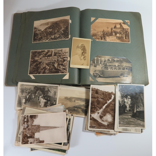 1442 - An Album of UK, including Cornwall, and World Postcards, including Valletta and loose cards, c. 130 ... 