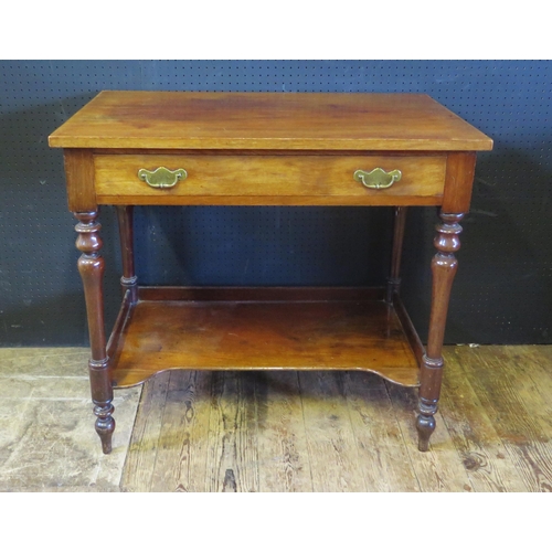 1872 - A Victorian Mahogany Two Tier table with single frieze drawer, 982(w)x74(h)x50(d)cm