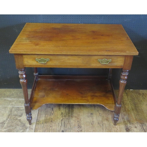 1872 - A Victorian Mahogany Two Tier table with single frieze drawer, 982(w)x74(h)x50(d)cm