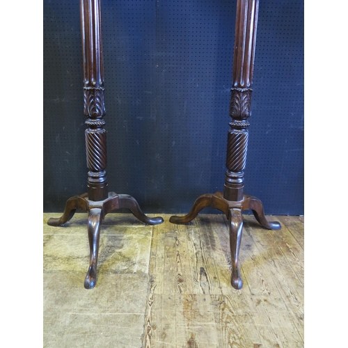 1883 - A Pair of Carved Oak Torchère, 146cm high