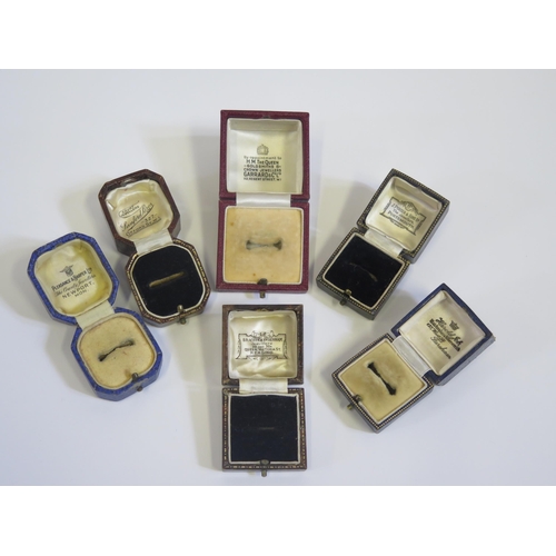 224 - Six Vintage Ring Boxes including one Garrard