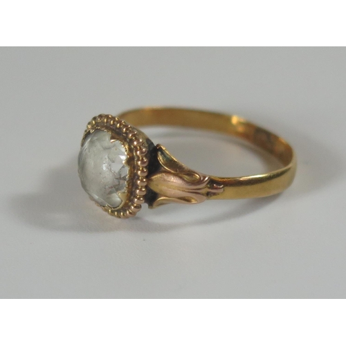 343 - A Victorian Gold and Paste Ring, assay marks unclear, size K, 1.8g